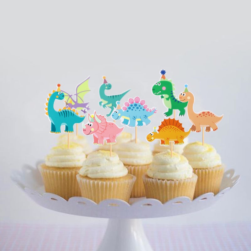 Ercadio 32 Pack Dinosaur Cupcake Toppers Baby Cute Dinosaur Cupcake Picks Dino Theme Baby Shower Kids Birthday Party Cake Decorations Supplies - Image 5